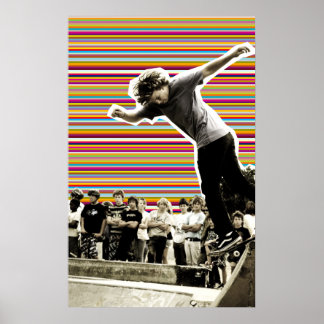 Affiche Stripes Skateboard Bowl