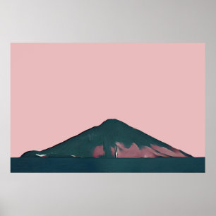Affiche Stromboli rose pastel minimaliste