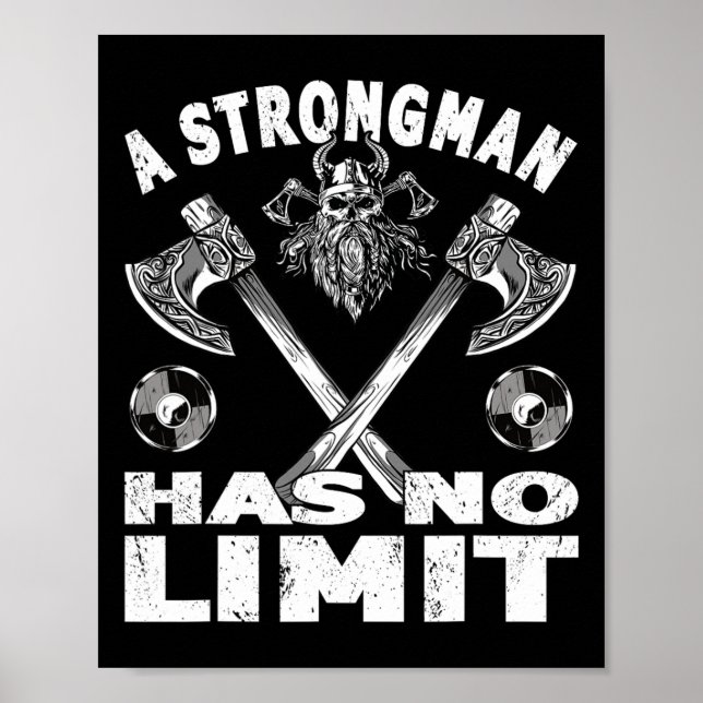 Affiche Strongman N'A Pas De Limite Poids Entraînement Stu (Devant)