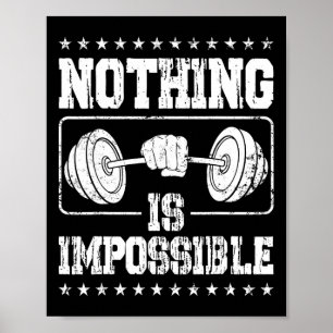 Affiche Strongman Rien N'Est Impossible Accès Bodybuilder