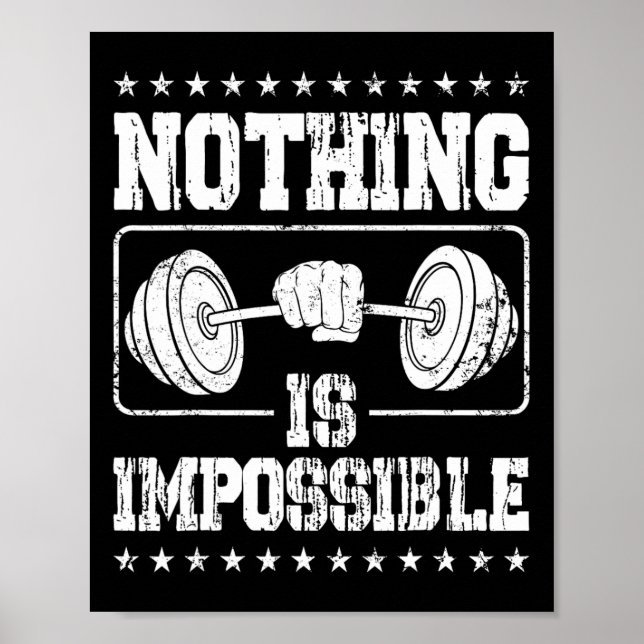 Affiche Strongman Rien N'Est Impossible Accès Bodybuilder (Devant)
