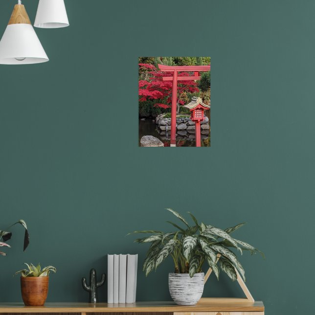 Affiche Structures de jardin japonais et feuilles d'érable (Salon 1)