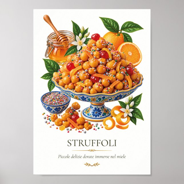 Affiche Struffoli – Vintage Italian Dessert (Devant)