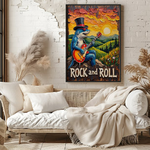 Affiche Strums de coucher de soleil : hymne de rocher du r