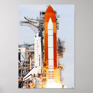 Affiche STS-135 Space Shuttle Atlantis Side Photo Launch