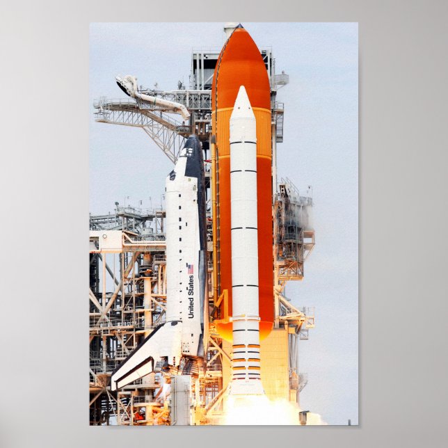 Affiche STS-135 Space Shuttle Atlantis Side Photo Launch (Devant)