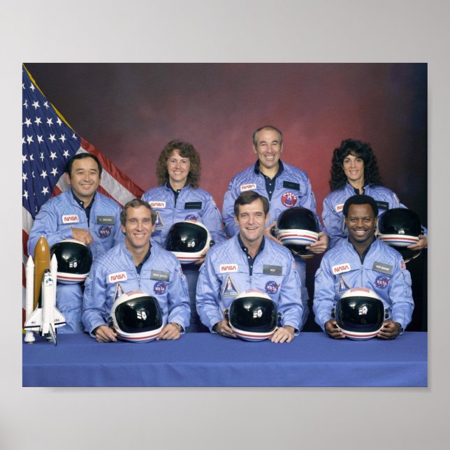 Affiche STS-51L navette spatiale Challenger Crew Portrait (Devant)