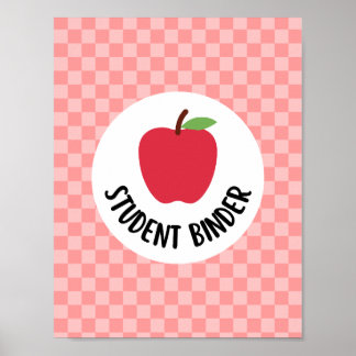 Affiche student binder title page insert for teachers