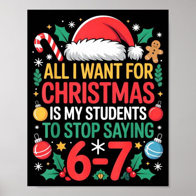 Affiche Students Saying 67 Meme Six Seven Funny Christmas  (Devant)