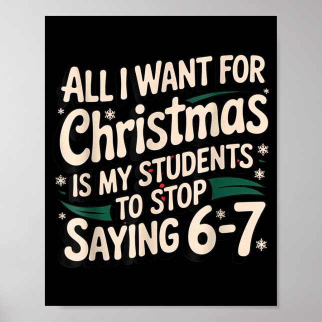Affiche Students Saying 6-7 67 Six Seven Funny Teacher Chr (Devant)