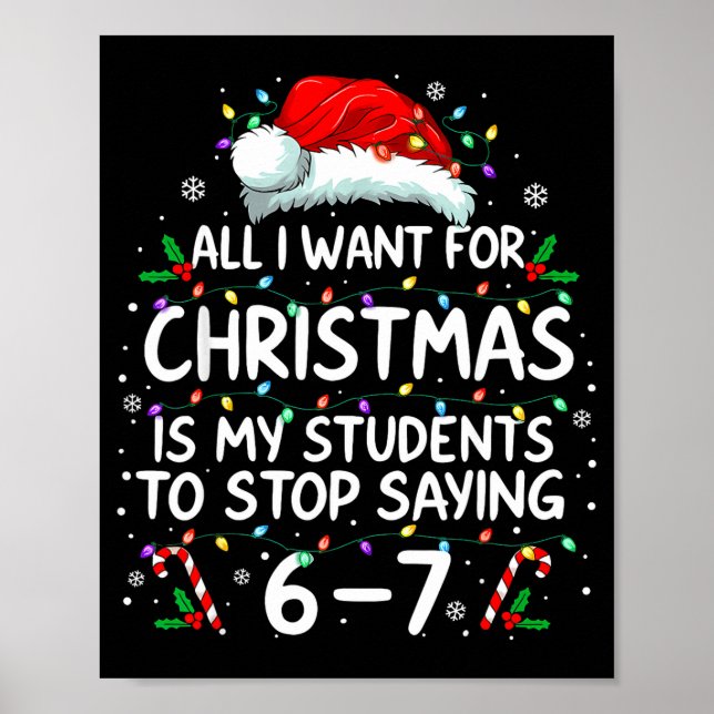 Affiche Students Saying 6-7 67 Six Seven Funny Teacher Chr (Devant)
