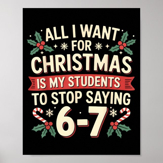 Affiche Students Saying 6-7 67 Six Seven Funny Teacher Chr (Devant)