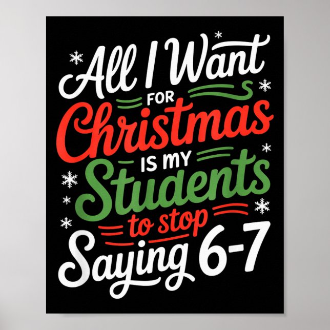 Affiche Students Saying 6-7 67 Six Seven Funny Teacher Chr (Devant)