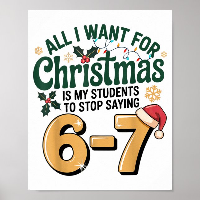 Affiche Students Saying 6-7 67 Six Seven Funny Teacher Chr (Devant)