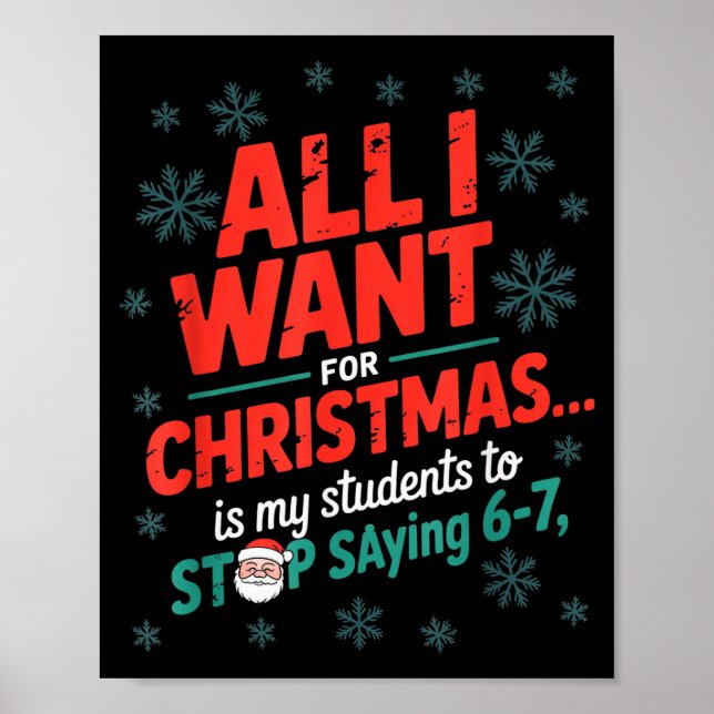 Affiche Students Saying 6-7 67 Six Seven Funny Teacher Chr (Devant)