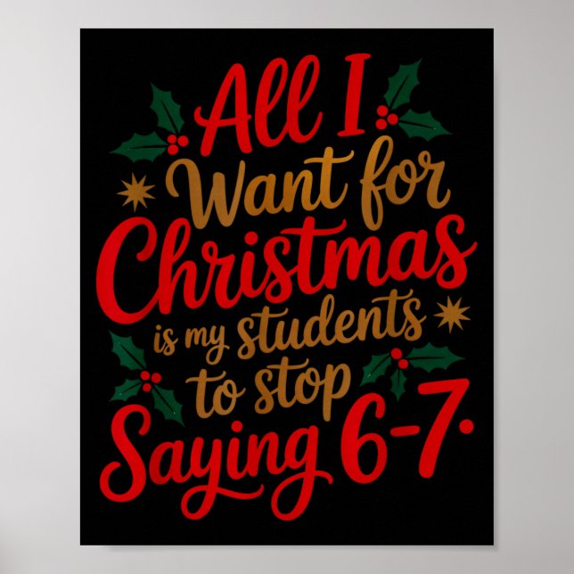 Affiche Students Saying 6-7 67 Six Seven Funny Teacher Chr (Devant)