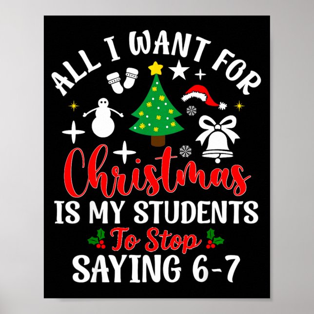 Affiche Students Saying 6-7 67 Six Seven Teacher Funny Chr (Devant)