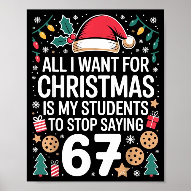 Affiche Students Saying 6-7 Funny Six Seven Teacher Christ (Devant)