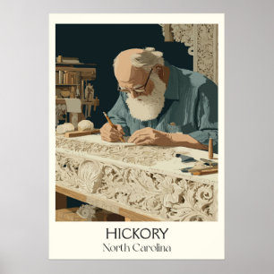 Affiche Studio d'art Vintage Hickory North Carolina