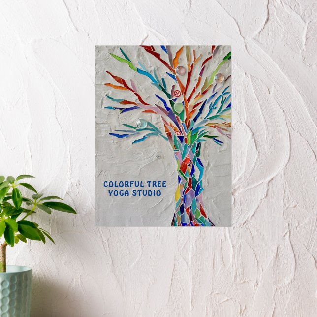 Affiche Studio De Yoga Coloré Tree (Créateur téléchargé)