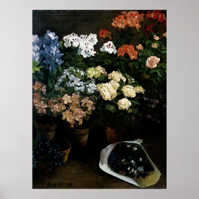 Affiche Study of Flowers by Frederic Bazille (Devant)