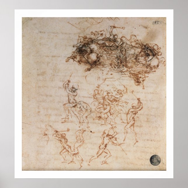 Affiche Study of Horsemen in Combat and Foot Soldiers, 150 (Devant)