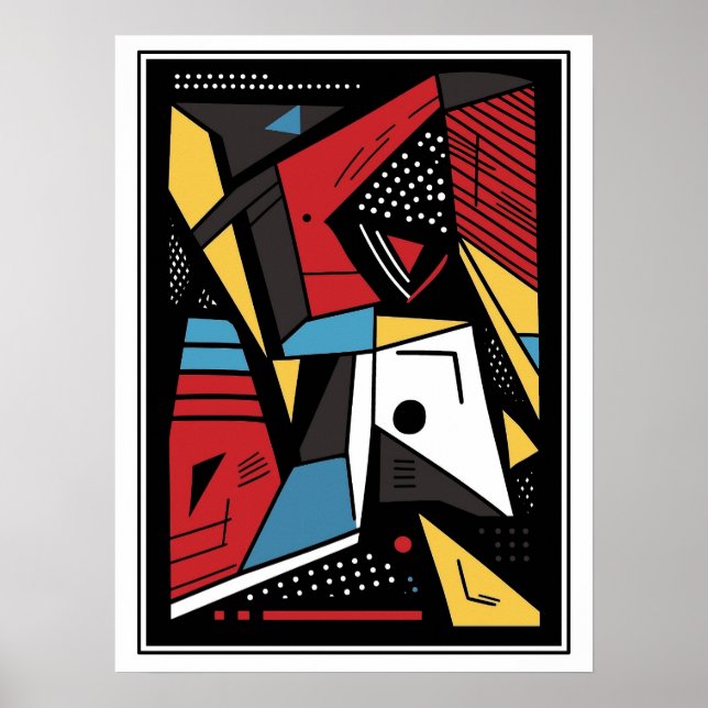 Affiche Style Abstrait Géométrique Angulaire  (Devant)