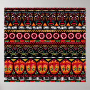Affiche Style Africain : Plaisir Motif décoratif.