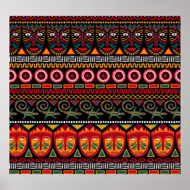 Affiche Style Africain : Plaisir Motif décoratif. (Devant)