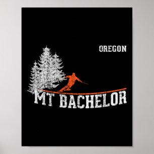 Affiche Style années 80 Mt Chelor ou ski vintage