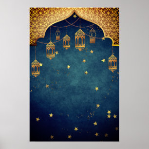 Affiche Style arabe avec lanternes marocaines