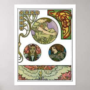 Affiche Style Art Nouveau, Mucha