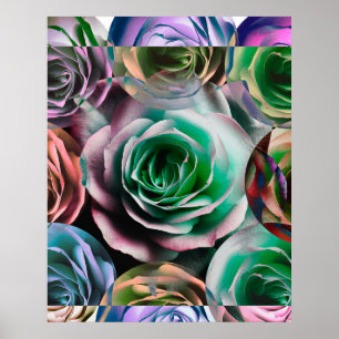 AFFICHE STYLE ARTISTIQUE DE FLEURS DE ROSES