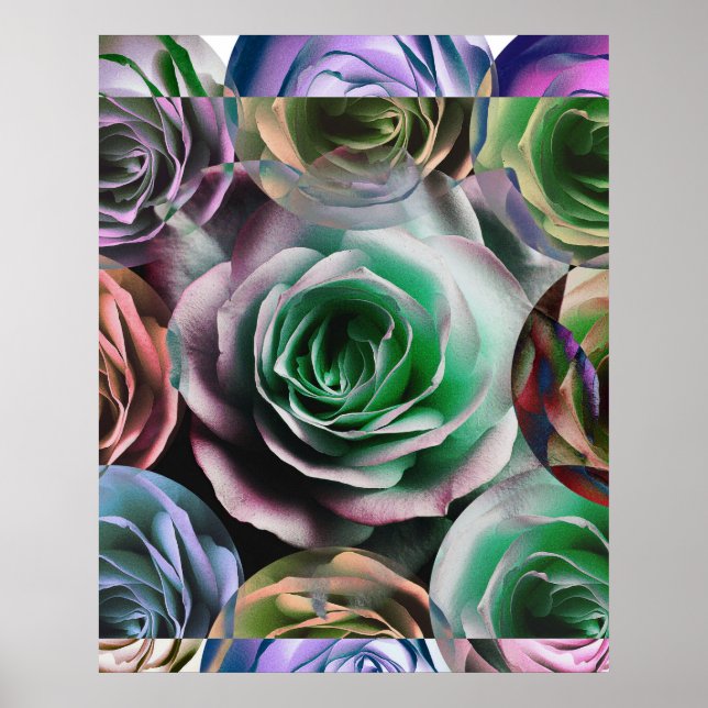 AFFICHE STYLE ARTISTIQUE DE FLEURS DE ROSES (Devant)