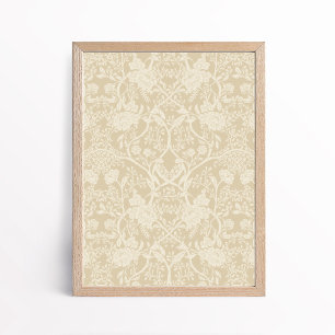 Affiche Style Arts et Artisanat Vintage Fleur de Pivoine