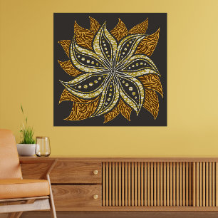 Affiche Style Batik Floral Abstrait africain