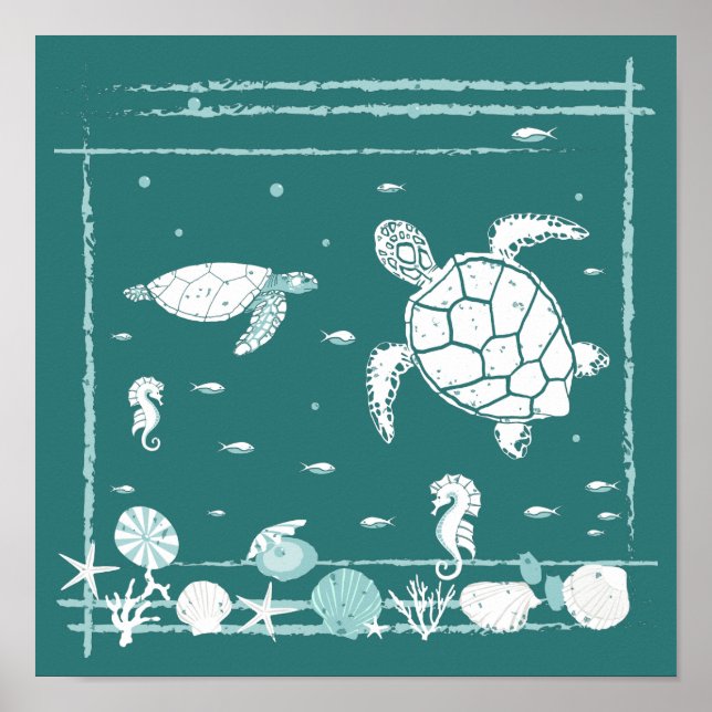 Affiche Style bleu sous-marin (Devant)