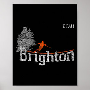 Affiche Style Brighton Utah ski Vintage 1980
