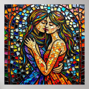 Affiche Style Carrelage Mosaïque Art Art Romantique Embras