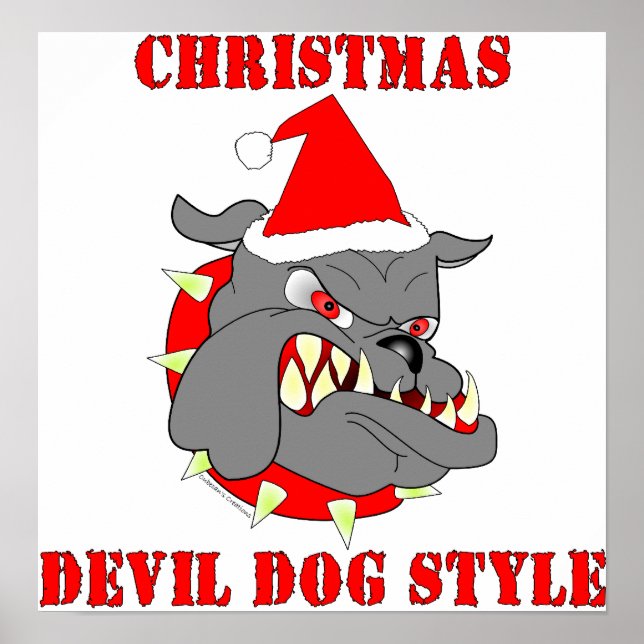 Affiche Style chien diable de Noël du Corps des Marines (Devant)