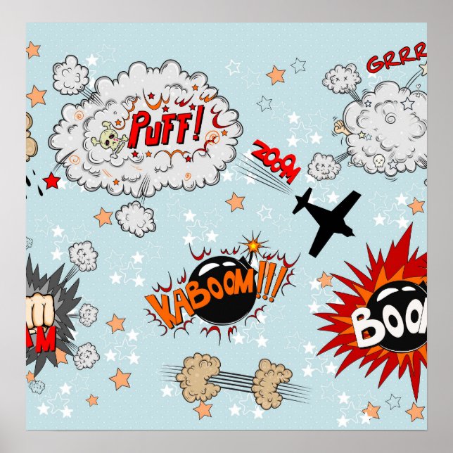 Affiche Style comique Super Hero Design (Devant)