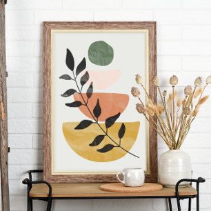 Affiche Style d'art boho moderne feuilles