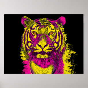 Affiche Style d'art tigre Dayglo