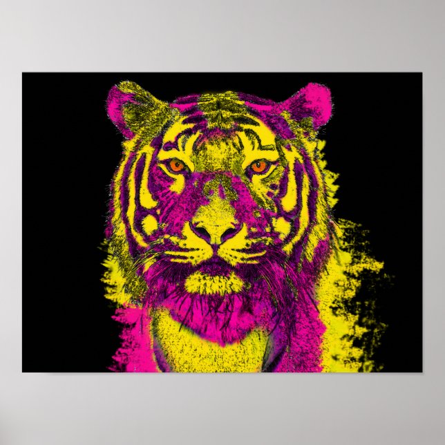 Affiche Style d'art tigre Dayglo (Devant)