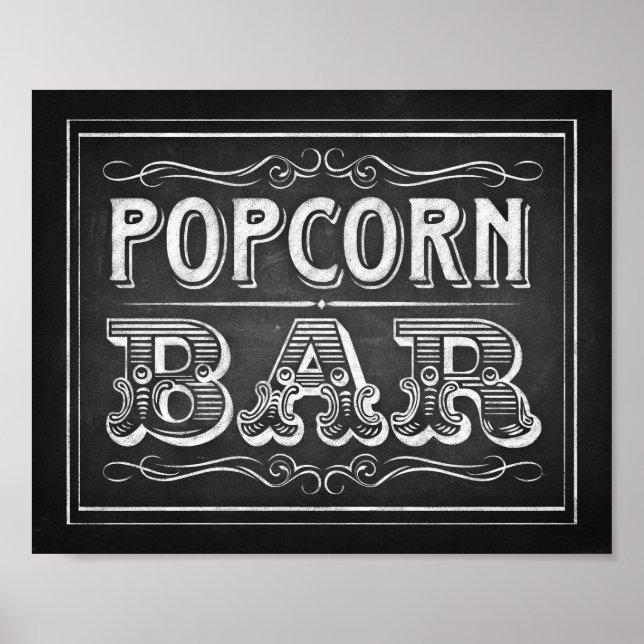 Affiche Style de calque BARRE POPCORN Signe Imprimer (Devant)