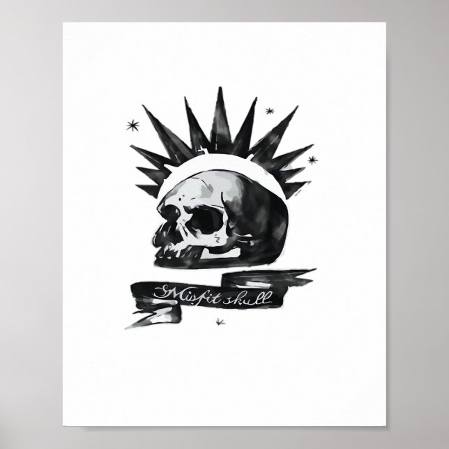 Affiche Style de caractère créatif crâne inadapté (Devant)