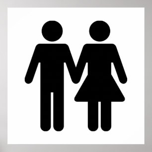 Affiche Style de carte de travail de couples - noir