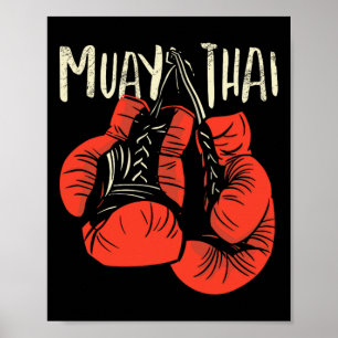 Affiche Style de combat de boxe thaïlandaise féroce pour l