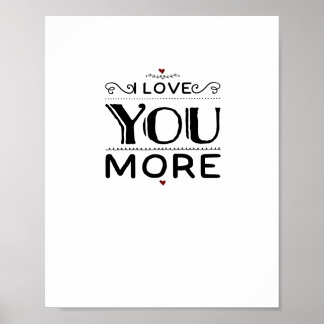 Affiche Style de conception artistique « Je t'aime plus »  (Devant)