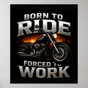Affiche 🏍️ Style de crâne de motard chromé pour les motar